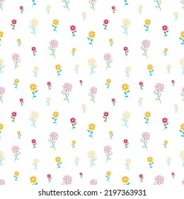 Floral seamless pattern with hand drawn elements vector