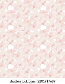  nahtloses Blumenmuster. Handgezeichneter, sommerrosa Hintergrund aus Wiesenblumen. Blütenknospen blühen. Monochrome botanische Zeichnung für Gewebe und Textilien.
