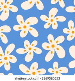 Floral seamless pattern. Hand drawn vector illustration. Creative repeatable wallpaper background