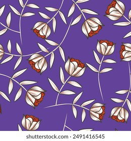 Nahtloses Blumenmuster mit handgezeichneten Blumen in Aquarell auf dunkelblauem Hintergrund. Design für Druck, Bildschirmhintergrund, Textil.