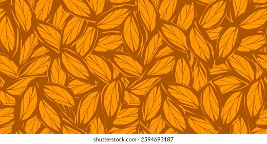 Patrón floral sin fisuras con hojas de tinta dibujadas a mano. Diseño de arte floral contemporáneo de Naturaleza en estilo retro con sutil efecto grunge perfecto para proyectos de impresión modernos, moda, papel de regalo