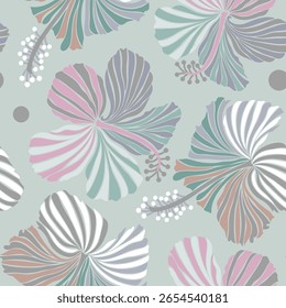 Floral seamless pattern. Hand drawn creative flower. Colorful artistic background with blossom. Abstract herb. It can be used for wallpaper, textiles, wrapping, card. Vector illustration,