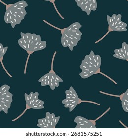 Floral nahtloses Muster handgezeichnet Stil. floraler minimalistischer Hintergrund. Nahtloses Muster mit Blumen. Botanisches Muster für Oberflächengestaltung, Stoff, Dekor, Einladung, Textil.	Keine AI
