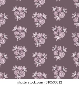 Floral seamless pattern with hand drawn roses. Beautiful vector background for your design.