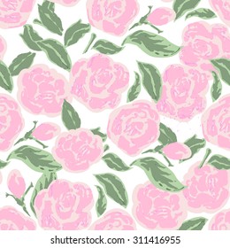 Floral seamless pattern with hand drawn roses.