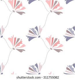 Floral seamless pattern with hand drawn with cornflowers. Beautiful vector background for your design.