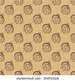Floral seamless pattern from hand drawn sketches. Can be used for wallpapers. Optimized for easy color changes. EPS8 vector illustration includes Pattern Swatch.