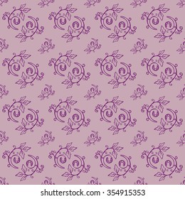 Floral seamless pattern from hand drawn sketches. Can be used for wallpapers. Optimized for easy color changes. EPS8 vector illustration includes Pattern Swatch.