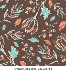 Floral seamless pattern. Hand drawn 
