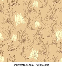 Floral seamless pattern. Hand drawn floral texture. Artwork for textiles, fabrics, souvenirs, packaging and greeting cards.