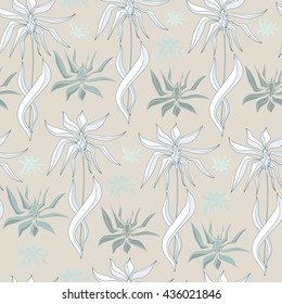 Floral seamless pattern. Hand drawn floral texture.