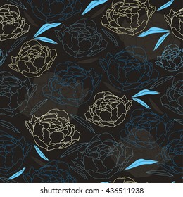 Floral seamless pattern. Hand drawn floral texture.