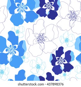 Floral seamless pattern. Hand drawn floral texture.
