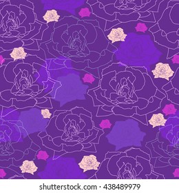 Floral seamless pattern. Hand drawn floral texture. Vector background with flowers.