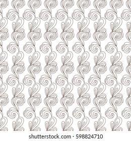 Floral seamless pattern. Hand drawn vector illustration of flowers.