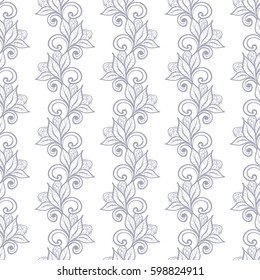 Floral seamless pattern. Hand drawn vector illustration of flowers.