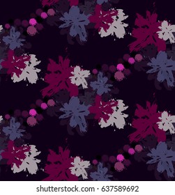 Floral seamless pattern. Hand drawn creative flower. Colorful artistic background with blossom. Abstract herb. It can be used for wallpaper, textiles, wrapping, cover. Vector illustration, eps10.