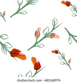 Floral seamless pattern with hand drawn artistic abstract flowers. Cute background for wallpaper, textile, covers, apparel design, fabric, invitations, scrapbook, wedding, wraps
