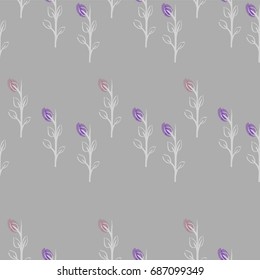 Floral seamless pattern with hand drawn small-scale abstract flowers. Cute background for wallpaper, textile, covers, apparel design, fabric, invitations, scrapbook, wedding, wraps