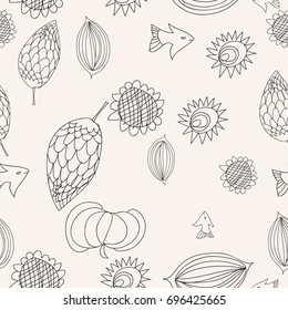 Floral seamless   pattern. Hand drawn.
