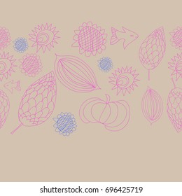Floral seamless   pattern. Hand drawn.