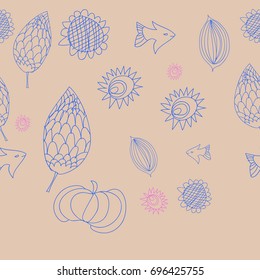 Floral seamless   pattern. Hand drawn.