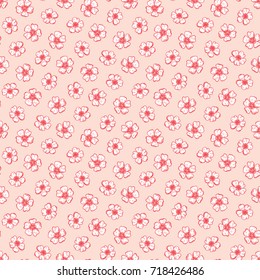 Floral Seamless Pattern. Hand drawn Sketch Small Flowers Vector Background
