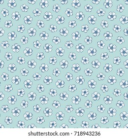 Floral Seamless Pattern. Hand drawn Sketch Small Flowers Vector Background