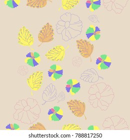 Floral  seamless pattern . Hand drawn.