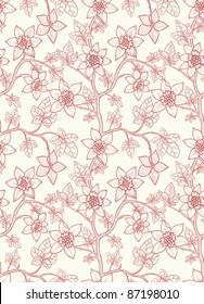 Patrón floral sin soldadura con flores dibujadas a mano