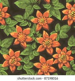 Floral seamless pattern. Hand drawn flowers. Bright colors. Perfect for wrapping paper, wallpaper,textile
