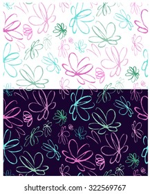 Floral seamless pattern hand painted illustration , vector  background. Craft paper with flowers. 