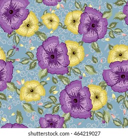 floral seamless pattern hand sketched