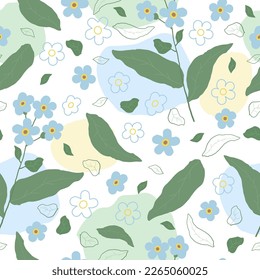 Patrón floral sin fisuras dibujado a mano. Diseño gráfico de flores.
