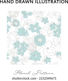 Floral seamless pattern (hand-painted style)