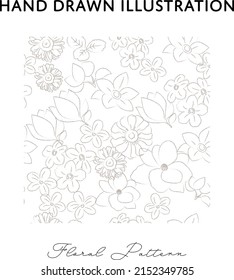 Floral seamless pattern (hand-painted style)