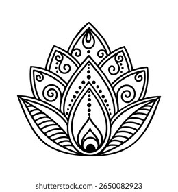 Blumennahtloses Muster von Hena Schwarz und Weiß.