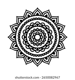 Padrão sem emenda floral de Hena preto e branco.