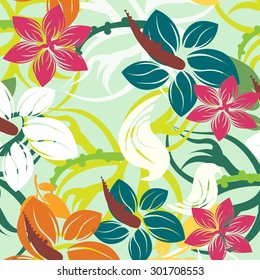 Floral Seamless Pattern - Illustration Flower, Single Flower, Floral Pattern, Pattern, Backgrounds 