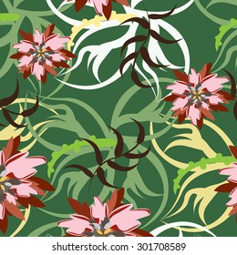 Floral Seamless Pattern - Illustration Flower, Single Flower, Floral Pattern, Pattern, Backgrounds 