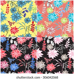 Floral Seamless Pattern - Illustration Flower, Single Flower, Floral Pattern, Pattern, Backgrounds 
