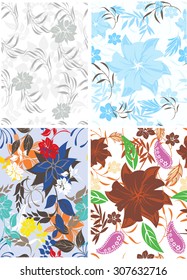 Floral Seamless Pattern - Illustration Flower, Single Flower, Floral Pattern, Pattern, Backgrounds 