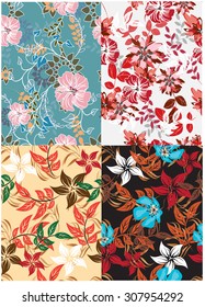 Muster ohne florale Nahtlose - Illustrationsblume, Einzelblume, Muster, Muster, Hintergründe 