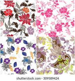 Floral Seamless Pattern - Illustration Flower, Single Flower, Floral Pattern, Pattern, Backgrounds 