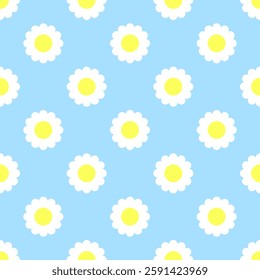 Floral seamless pattern illustration on blue background