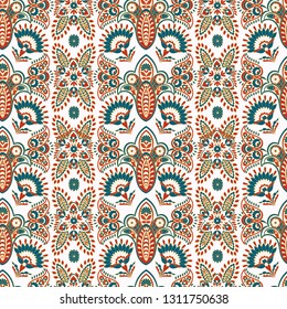 Floral seamless Pattern in Indian Batik Style