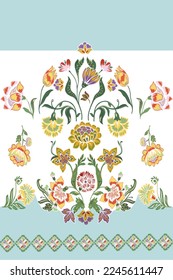 Floral seamless pattern. Indian decorative wallpaper. Design for textile, wallpaper, web, print, paper, backdrop, background.