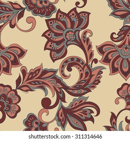 Floral seamless pattern in indian style. 