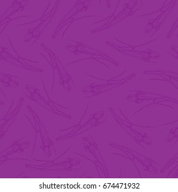 Floral Seamless Pattern with iris. Hand Drawn 