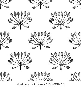 Patrón floral sin fisuras. Aislado sobre fondo blanco. Ilustración de material vectorial.